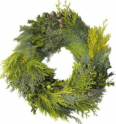 Koniferen mix kranz halb